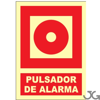 Señal A4 Clase B Fotolum.  – Pulsador de alarma