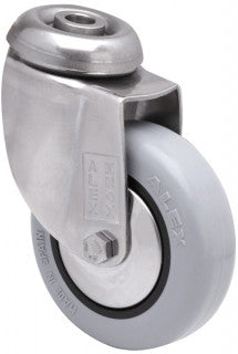 Rueda gir. BHI INOX-PGI 2-4508 40Kg. 60mm. Goma gris inyect. 20BHI60CP-PGIA.