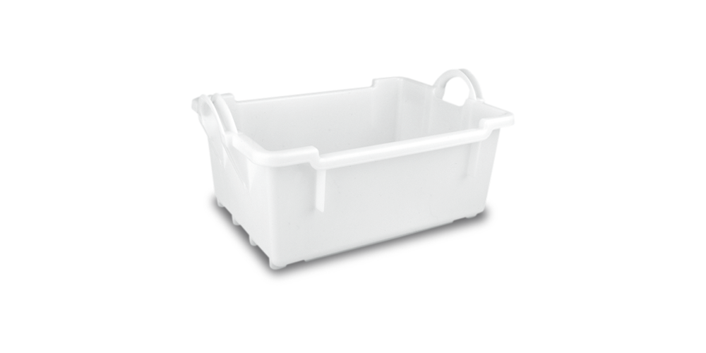 Cubeta Congost 1694 Apilable y Encajable 40L. 650X450x320mm BLANCO.