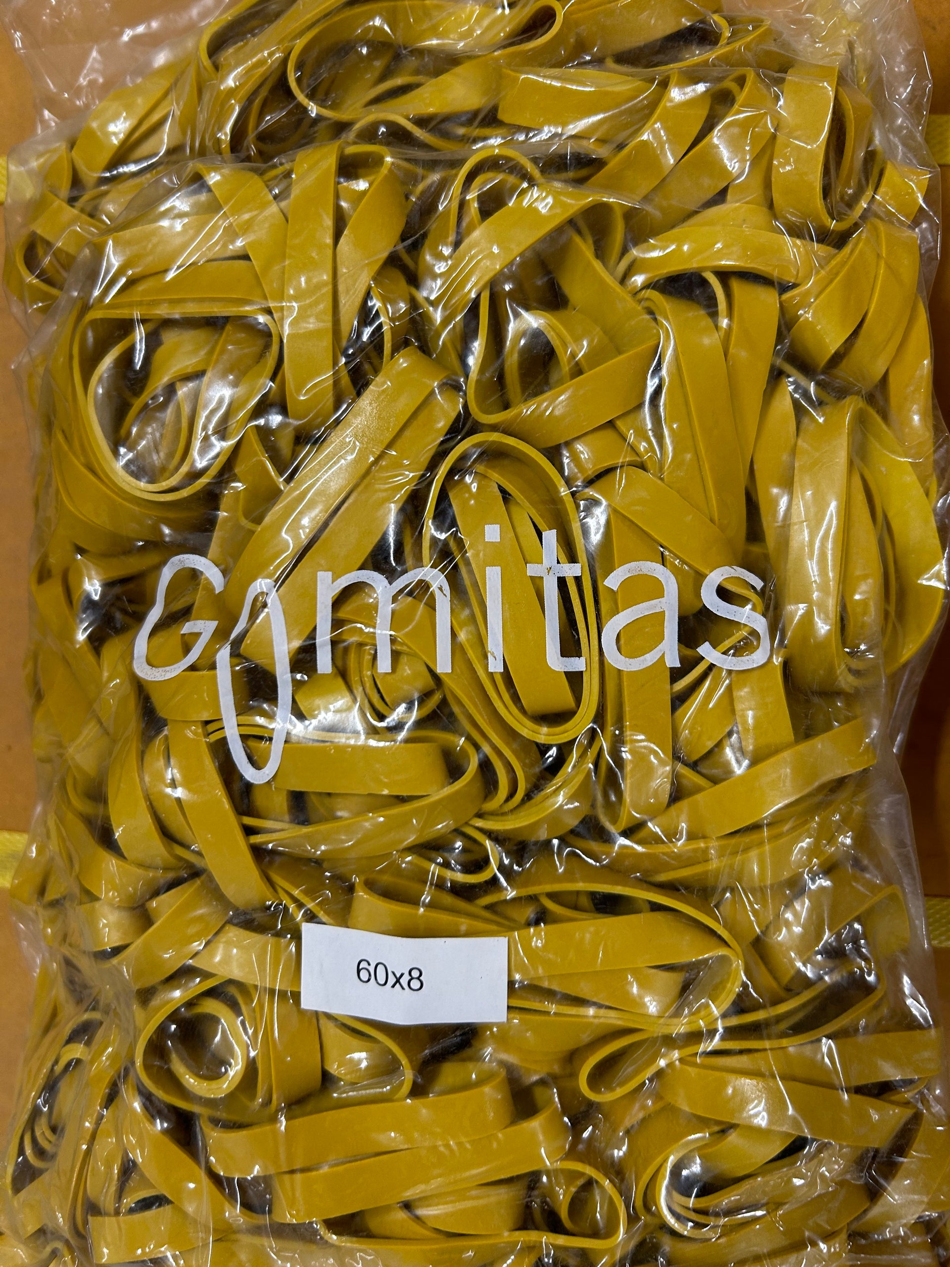 Bolsa 1Kg Anillo elástico AMARILLO 60X08 Alimentario.