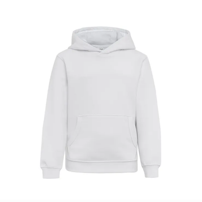 Sudadera VELILLA KIDS MK606V BLANCO 100 Capucha y canguro. 60%-40% 270G.