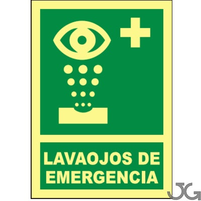 Señal A4 Clase B Fotolum. PVC Lavaojos de emergencia. EV-026