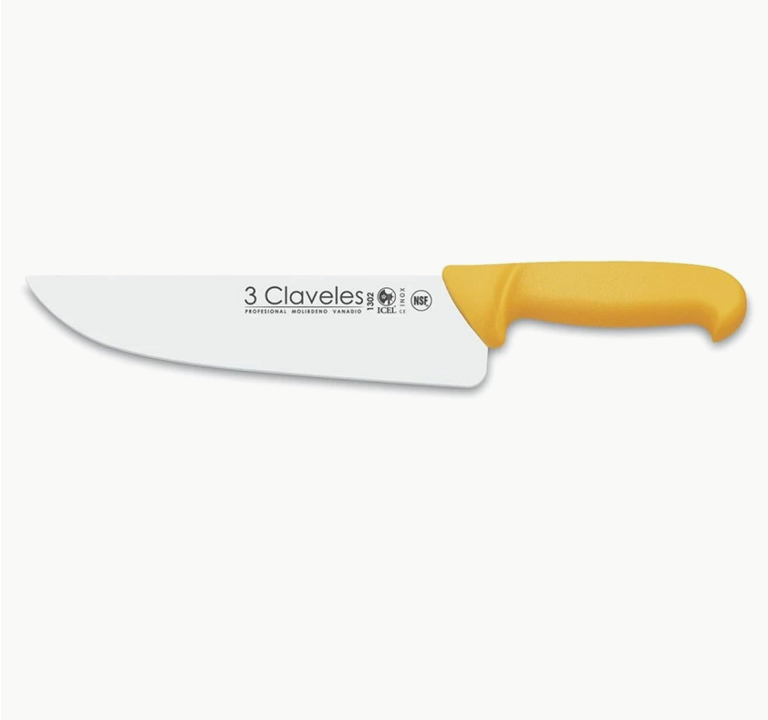 Cuchillo 3 Claveles 01302 Carnicero 24cm AMARILLO