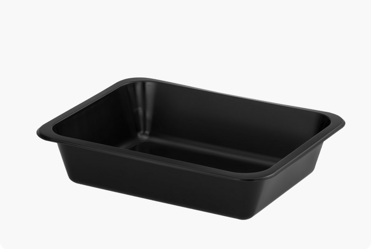 Bandeja termosellable NEGRO 25x15,5x10cm. PP Inyectado. ETP016 1/4-100mm. OUTLET.