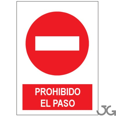 Señal PE 21x29cm - Prohibido el paso. SP-868