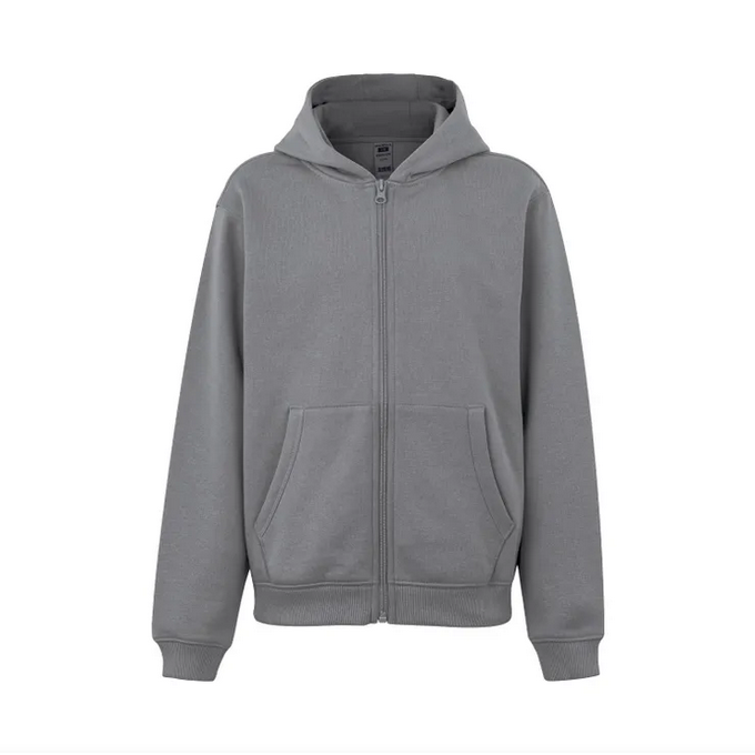 Sudadera VELILLA KIDS SF270K GRIS HEATHER 202 Capucha y cremallera. 60%-40% 270G.