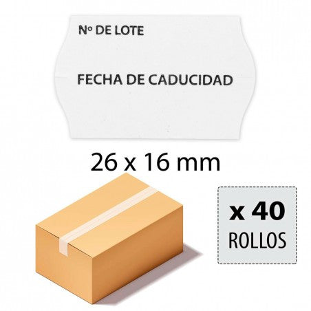 Rollo Etiqueta OPEN 26x16 NºLote-F.Caducidad (40R CAJA).